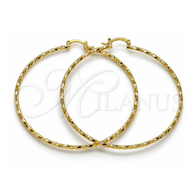 Oro Laminado Extra Large Hoop, Gold Filled Style Diamond Cutting Finish, Golden Finish, 02.170.0523.1.70