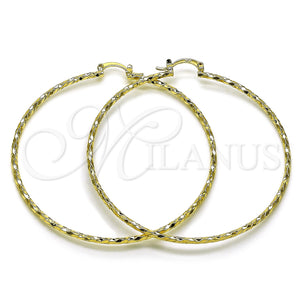 Gold Filled Hoop Earrings — Extra Large Hoop Diamond Cutting 02. — main product view — SKU 161905 | Oro Laminado aretes de aro — Extra Large Hoop Diamond Cutting 02. — SKU 161905