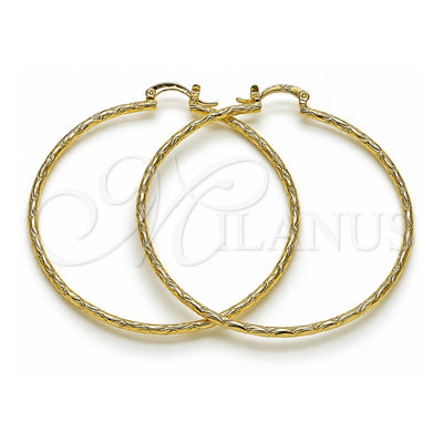 Oro Laminado Large Hoop, Gold Filled Style Diamond Cutting Finish, Golden Finish, 02.170.0573.60