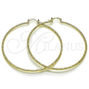 Gold Filled Hoop Earrings — Extra Large Hoop Diamond Cutting 02. — main product view — SKU 161908 | Oro Laminado aretes de aro — Extra Large Hoop Diamond Cutting 02. — SKU 161908