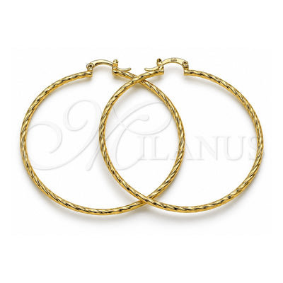 Oro Laminado Large Hoop, Gold Filled Style Diamond Cutting Finish, Golden Finish, 5.136.028.60