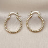Oro Laminado Small Hoop, Gold Filled Style Diamond Cutting Finish, Golden Finish, 02.168.0036.20