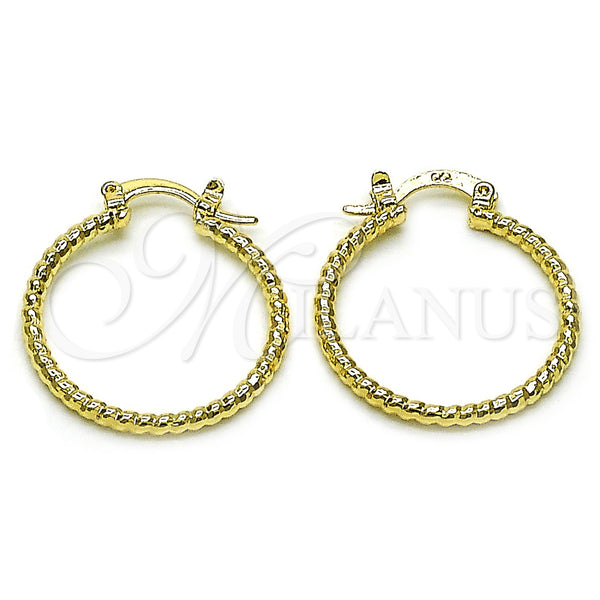 Gold Filled Hoop Earrings — Small Hoop Diamond Cutting 02. — main product view — SKU 161911 | Oro Laminado aretes de aro — aro pequeño Diamond Cutting 02. — SKU 161911