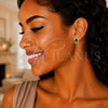 Gold Filled Ring — Stud Earring Cluster and Teardrop Design with Green — alternate product view — SKU 161921 | Oro Laminado anillo — Stud Earring Cluster and Teardrop diseño with Green — SKU 161921