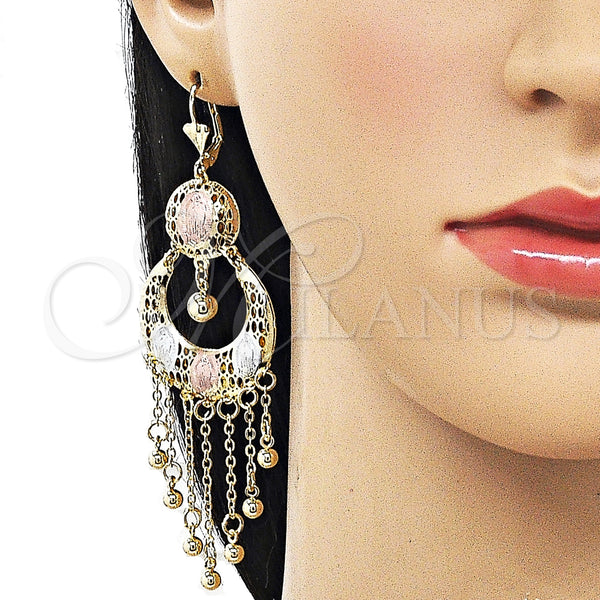 Gold Filled Ring — Chandelier Earring Guadalupe and Rolo Design Polished Tricolor — alternate product view — SKU 161936 | Oro Laminado anillo — Chandelier Earring Guadalupe and Rolo diseño pulido Tricolor — SKU 161936