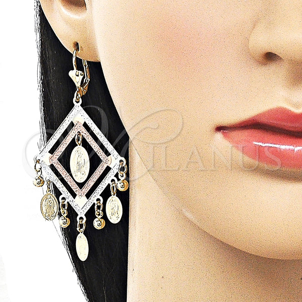 Gold Filled Ring — Chandelier Earring Guadalupe and Ball Design Matte Tricolor — alternate product view — SKU 161938 | Oro Laminado anillo — Chandelier Earring Guadalupe and Ball diseño Matte Tricolor — SKU 161938