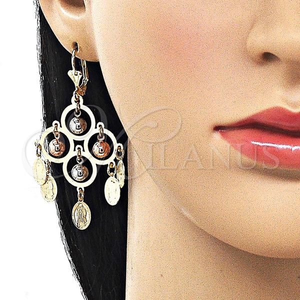Gold Filled Ring — Chandelier Earring Guadalupe and Ball Design Polished Tricolor — alternate product view — SKU 161939 | Oro Laminado anillo — Chandelier Earring Guadalupe and Ball diseño pulido Tricolor — SKU 161939