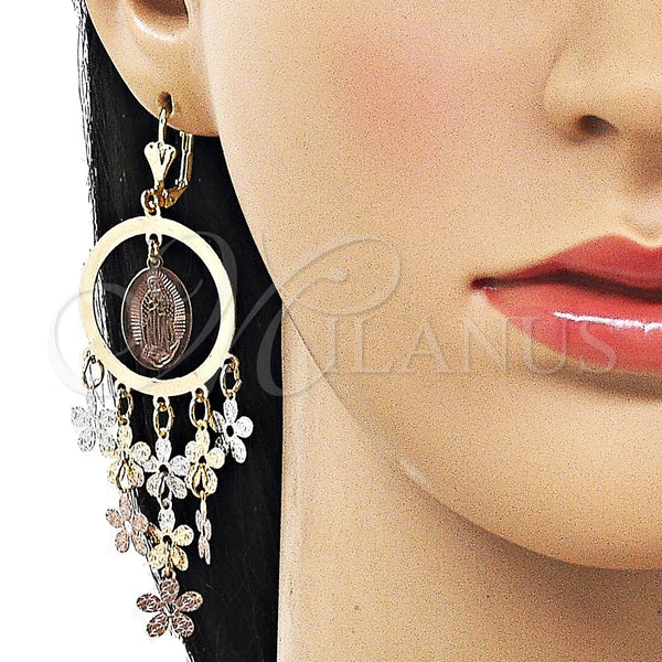 Gold Filled Ring — Chandelier Earring Guadalupe and Flower Design Diamond Cutting — alternate product view — SKU 161941 | Oro Laminado anillo — Chandelier Earring Guadalupe and flor diseño Diamond Cutting — SKU 161941