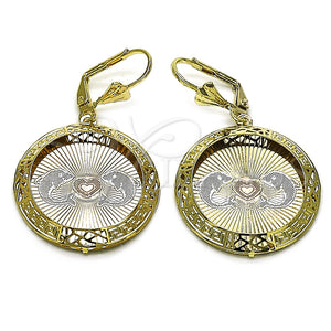 Gold Filled Ring — Dangle Earring Dolphin and Heart Design Diamond Cutting — main product view — SKU 161950 | Oro Laminado anillo — Dangle Earring delfín and corazón diseño Diamond Cutting — SKU 161950
