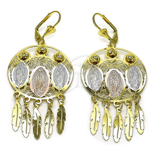 Gold Filled Ring — Chandelier Earring Guadalupe and Leaf Design Diamond Cutting — main product view — SKU 161954 | Oro Laminado anillo — Chandelier Earring Guadalupe and Leaf diseño Diamond Cutting — SKU 161954