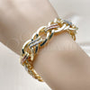 Oro Laminado Fancy Bracelet, Gold Filled Style Polished, Tricolor, 03.331.0102.1.08 (Thickness, 8 Inches Length)