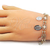 Oro Laminado Charm Bracelet, Gold Filled Style Guadalupe Design, Matte Finish, Tricolor, 03.331.0336.07 (10 MM Thickness, 8 Inches Length)
