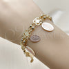 Gold Filled Bracelet — Charm Bracelet Guadalupe Design Matte Tricolor 03. 10 — alternate product view — SKU 161959 | Oro Laminado brazalete — Charm Bracelet Guadalupe diseño Matte Tricolor 03. 10 — SKU 161959