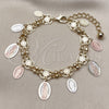 Gold Filled Bracelet — Charm Bracelet Guadalupe Design Matte Tricolor 03. 10 — alternate product view — SKU 161959 | Oro Laminado brazalete — Charm Bracelet Guadalupe diseño Matte Tricolor 03. 10 — SKU 161959