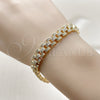 Oro Laminado Fancy Bracelet, Gold Filled Style with White Cubic Zirconia, Polished, Golden Finish, 03.283.0493.07