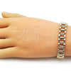 Oro Laminado Fancy Bracelet, Gold Filled Style with White Cubic Zirconia, Polished, Golden Finish, 03.283.0503.07