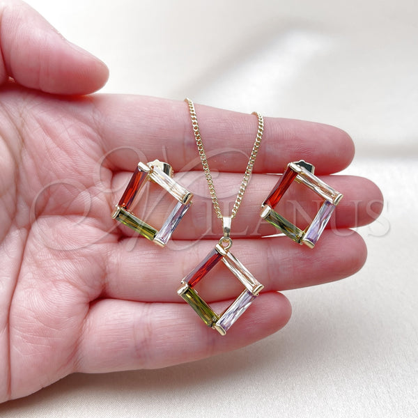 Gold Filled Ring — Earring and Pendant Adult Set Baguette Design with — alternate product view — SKU 161983 | Oro Laminado anillo — Earring and Pendant Adult Set Baguette diseño with — SKU 161983