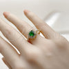 Oro Laminado Wedding Ring, Gold Filled Style Cluster Design, with Green and White Cubic Zirconia, Polished, Golden Finish, 01.283.0054 (One size fits all)