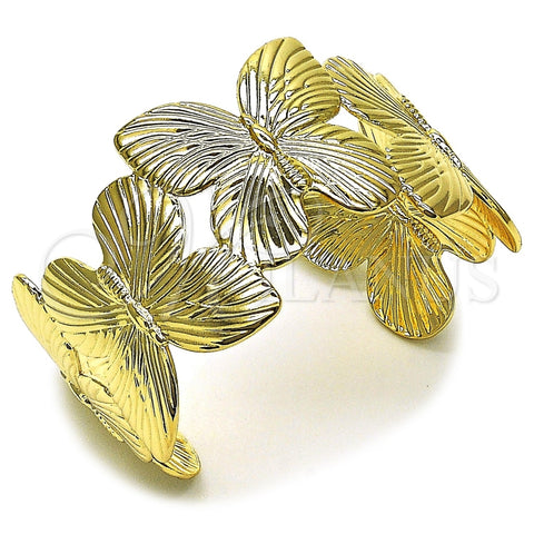 Oro Laminado Individual Bangle, Gold Filled Style Butterfly Design, Polished, Golden Finish, 07.428.0006