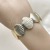 Oro Laminado Individual Bangle, Gold Filled Style Shell Design, Polished, Golden Finish, 07.428.0007 (23 MM Thickness, One size fits all)
