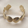 Oro Laminado Individual Bangle, Gold Filled Style Shell Design, Polished, Golden Finish, 07.428.0007 (23 MM Thickness, One size fits all)