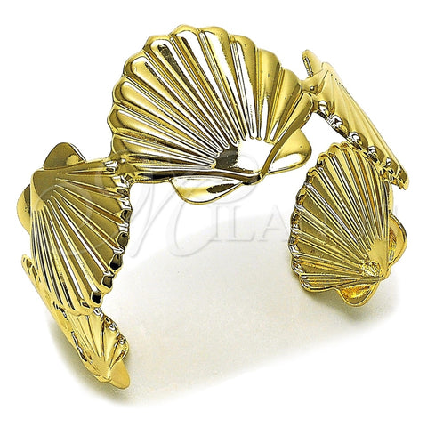 Oro Laminado Individual Bangle, Gold Filled Style Shell Design, Polished, Golden Finish, 07.428.0008