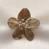 Oro Laminado Elegant Ring, Gold Filled Style Flower Design, Diamond Cutting Finish, Golden Finish, 01.428.0013