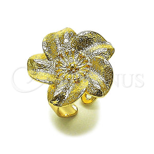 Gold Filled Ring — Elegant Ring Flower Design Matte 01. One size — main product view — SKU 162008 | Oro Laminado anillo — Elegant Ring flor diseño Matte 01. One size — SKU 162008
