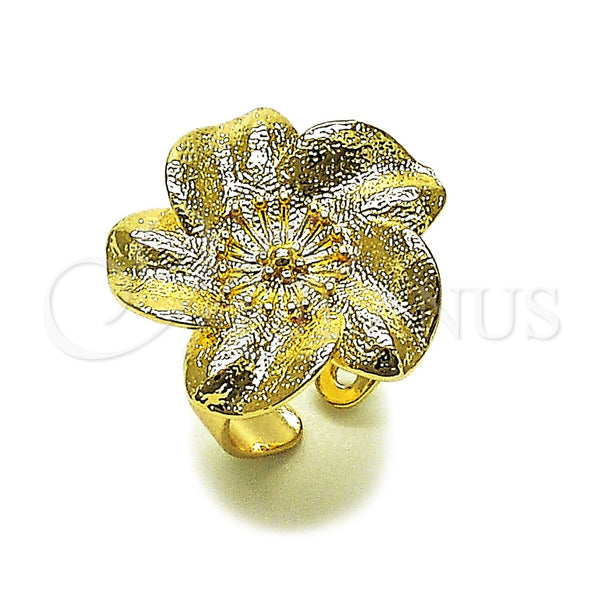 Gold Filled Ring — Elegant Ring Flower Design Matte 01. One size — main product view — SKU 162008 | Oro Laminado anillo — Elegant Ring flor diseño Matte 01. One size — SKU 162008