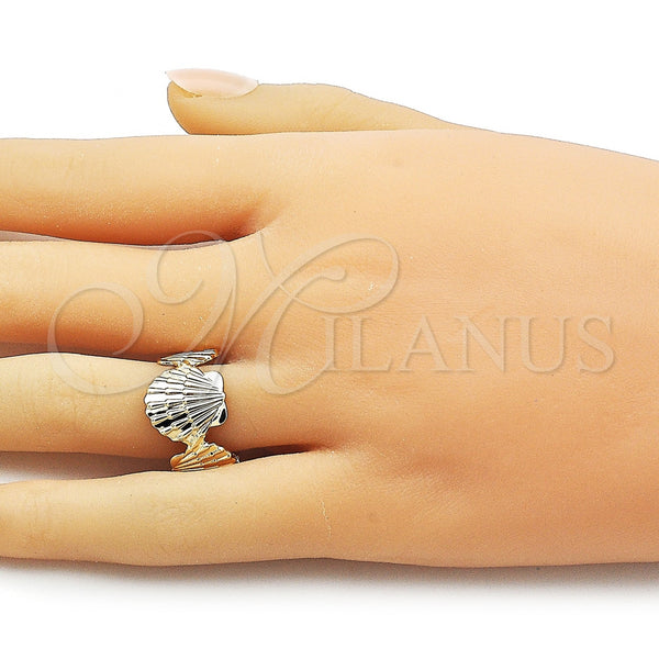 Gold Filled Ring — Elegant Ring Shell Design Polished 01. One size — alternate product view — SKU 162009 | Oro Laminado anillo — Elegant Ring Shell diseño pulido 01. One size — SKU 162009
