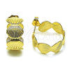 Oro Laminado Small Hoop, Gold Filled Style Shell Design, Polished, Golden Finish, 02.428.0057.20