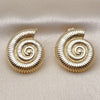 Oro Laminado Stud Earring, Gold Filled Style Snail Design, Polished, Golden Finish, 02.428.0061