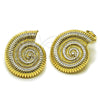 Oro Laminado Stud Earring, Gold Filled Style Snail Design, Polished, Golden Finish, 02.428.0061