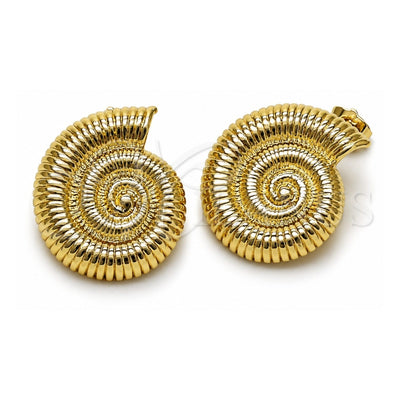 Oro Laminado Stud Earring, Gold Filled Style Snail Design, Polished, Golden Finish, 02.428.0061