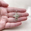 Oro Laminado Religious Pendant, Gold Filled Style Cross and Jesus Design, Polished, Golden Finish, 05.195.0044