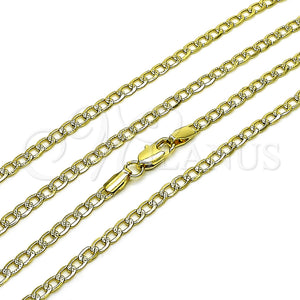 Gold Filled Necklace — Basic Necklace Curb and Pave Cuban Design Diamond — main product view — SKU 162030 | Oro Laminado collar — básico Necklace Curb and Pave Cuban diseño Diamond — SKU 162030