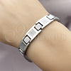 Stainless Steel Solid Bracelet, Polished, Steel Finish, 03.114.0336.3.09 (12 MM Thickness, 9 Inches Length)