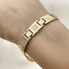 Stainless Steel Solid Bracelet, Polished, Golden Finish, 03.114.0336.4.09 (12 MM Thickness, 9 Inches Length)