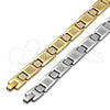 Stainless Steel Solid Bracelet, Polished, Golden Finish, 03.114.0336.4.09 (12 MM Thickness, 9 Inches Length)