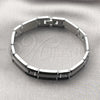 Stainless Steel Solid Bracelet, Greek Key Design, Polished, Two Tone, 03.114.0372.4.08 (12 MM Thickness, 8 Inches Length)