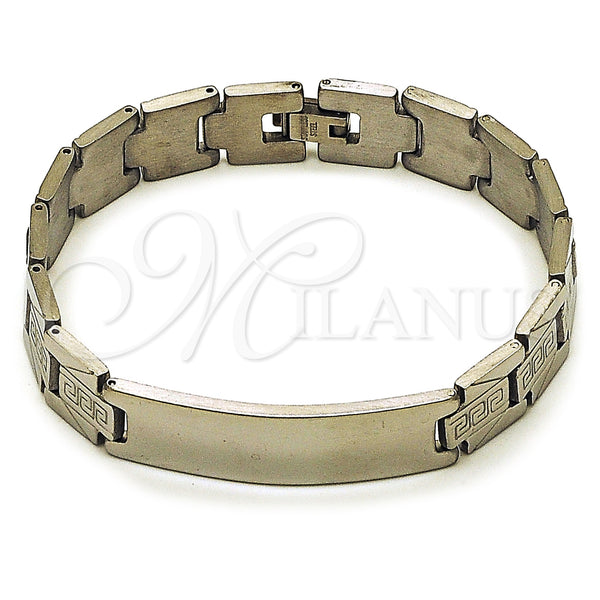 Stainless Steel Bracelet — Solid Bracelet Greek Key Design Polished 03. 13 — main product view — SKU 162055 | Acero Inoxidable brazalete — sólido Bracelet Greek Key diseño pulido 03. 13 — SKU 162055