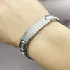 Stainless Steel Solid Bracelet, Greek Key Design, Polished, Two Tone, 03.114.0338.3.08