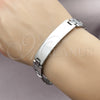 Stainless Steel Solid Bracelet, Polished, Steel Finish, 03.114.0306.3.09 (12 MM Thickness, 9 Inches Length)