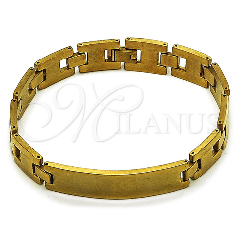 Stainless Steel Solid Bracelet, Polished, Golden Finish, 03.114.0306.4.09