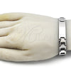 Stainless Steel Solid Bracelet, Polished, Steel Finish, 03.114.0352.1.09 (12 MM Thickness, 9 Inches Length)