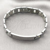 Stainless Steel Solid Bracelet, Polished, Steel Finish, 03.114.0352.1.09 (12 MM Thickness, 9 Inches Length)