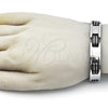 Stainless Steel Solid Bracelet, Polished, Steel Finish, 03.114.0415.09 (12 MM Thickness, 9 Inches Length)