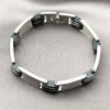 Stainless Steel Solid Bracelet, Polished, Steel Finish, 03.114.0415.09 (12 MM Thickness, 9 Inches Length)