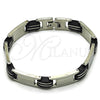 Stainless Steel Solid Bracelet, Polished, Steel Finish, 03.114.0415.09 (12 MM Thickness, 9 Inches Length)