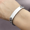 Stainless Steel Solid Bracelet, Polished, Steel Finish, 03.114.0373.2.08 (12 MM Thickness, 8 Inches Length)